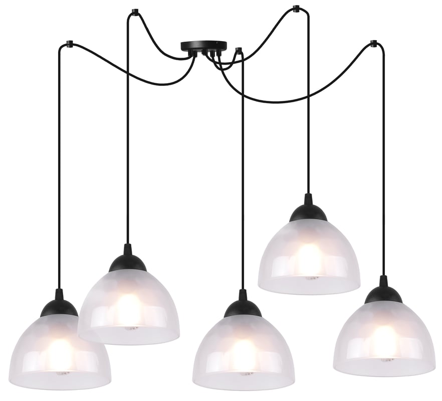 Lampa sufitowa wisząca Venice pająk classic 5xE27 klosz półokrągły biały Light Home LH