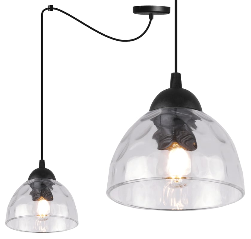 Lampa sufitowa wisząca Venice pająk classic 1xE27 klosz półokrągły transparentny Light Home LH