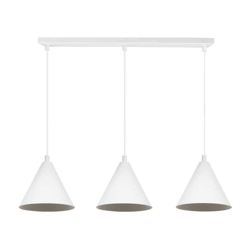 Lampa sufitowa wisząca Soho modern 3xE14 klosz stożek 14cm biała Light Home LH