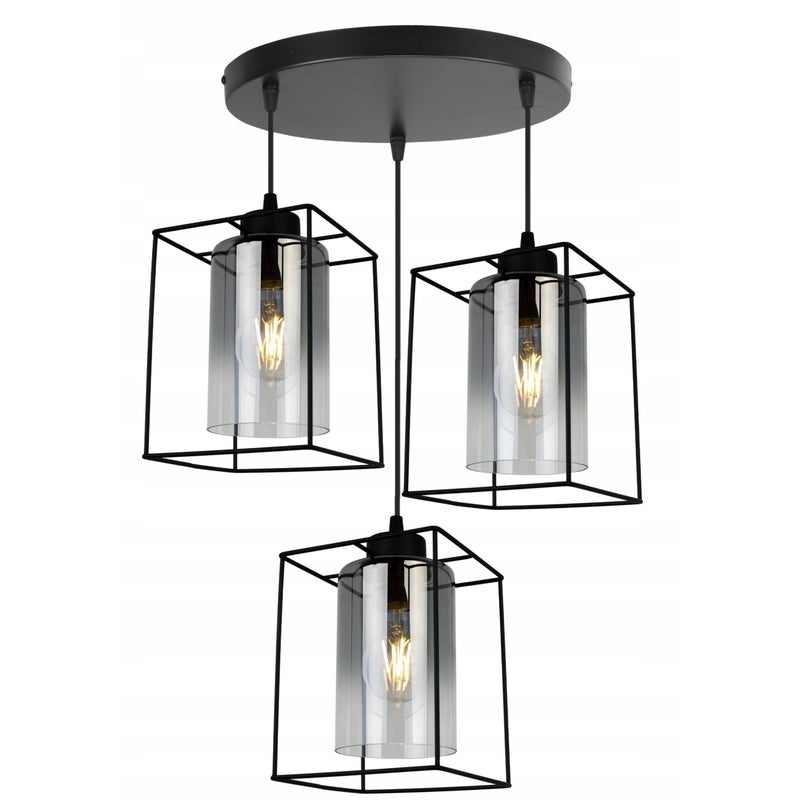 Lampa sufitowa wisząca modern 3xE27 klosz owalny grafitowy Light Home LH