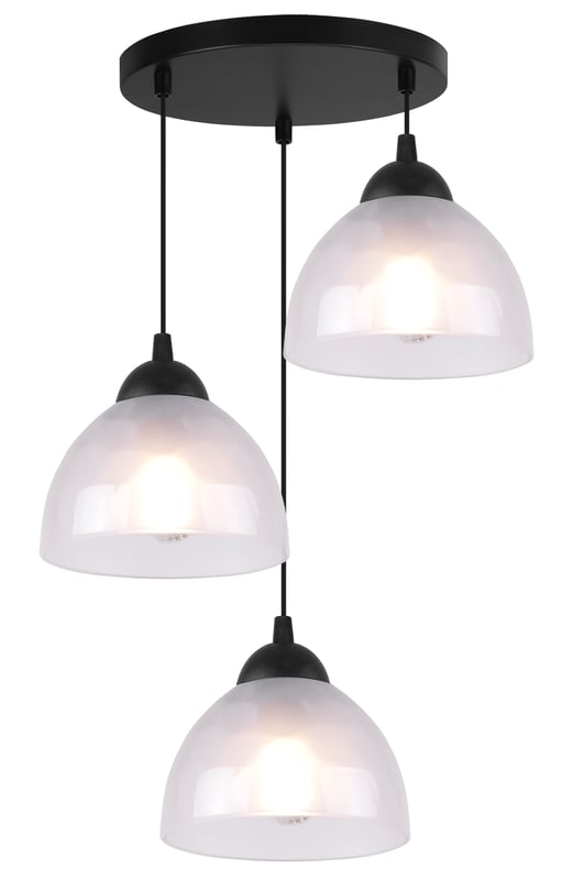 Lampa sufitowa wisząca Venice modern 3xE27 klosz półokrągły czarny/biały Light Home LH