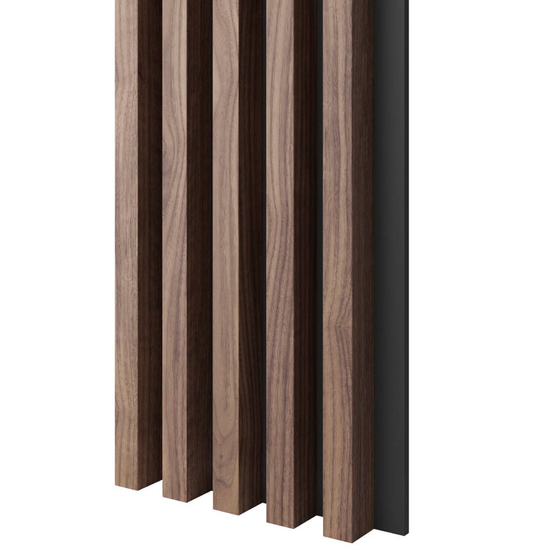 Lamele na czarnej płycie MDF LAMELE3D - Fornir Orzech Amerykański