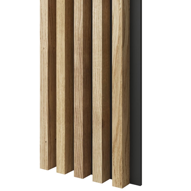 Lamele na czarnej płycie MDF LAMELE3D - Fornir Dębowy