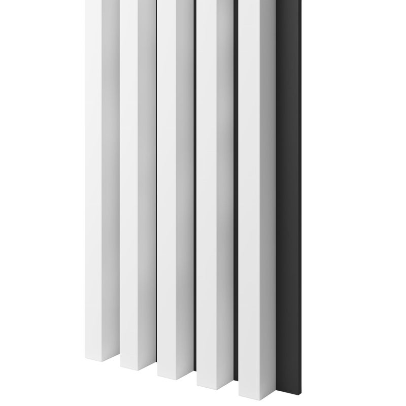 Lamele na czarnej płycie MDF LAMELE3D - Biały Mat