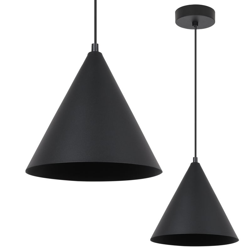 Lampa sufitowa wisząca Soho modern 1xE27 klosz stożek 25cm czarna Light Home LH