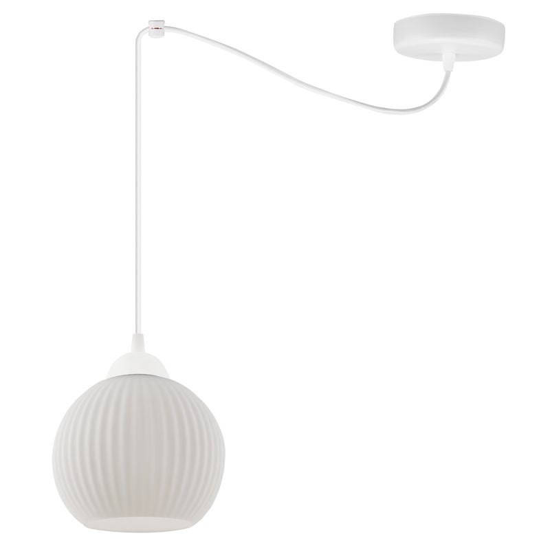 Lampa sufitowa wisząca Riffle Pająk loft 1xE27 klosz kula biała Light Home LH