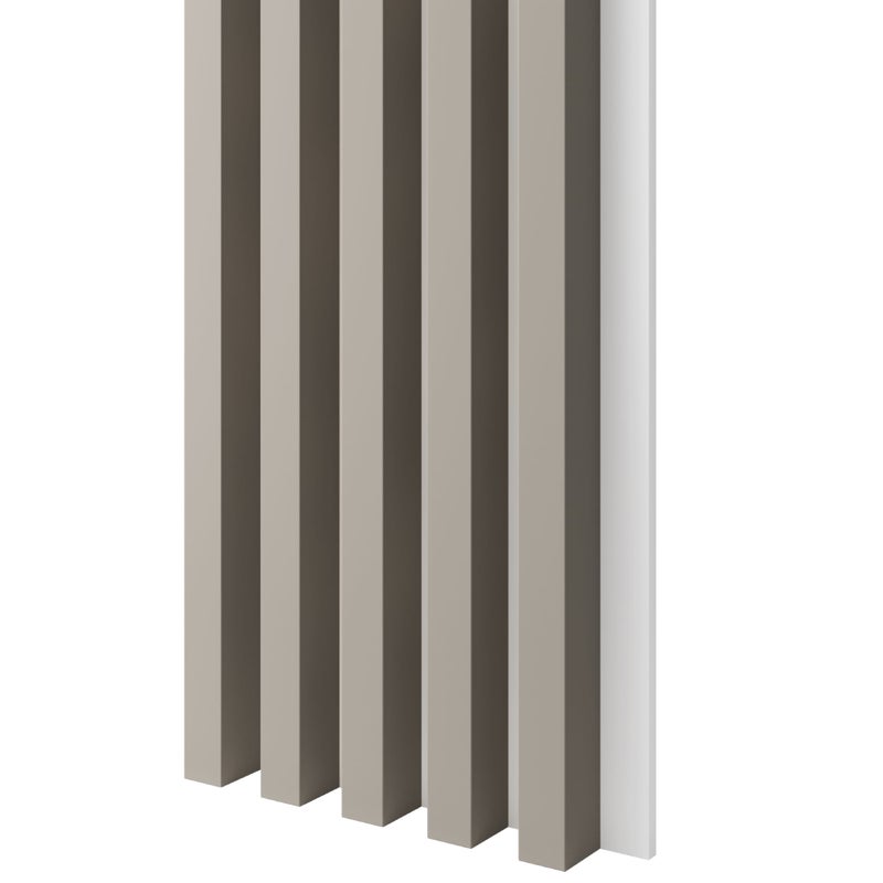 Lamele na białej płycie MDF LAMELE3D - Piaskowy Beż