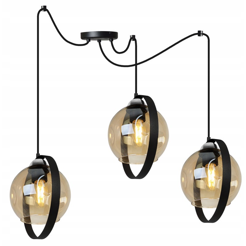 Lampa sufitowa wisząca Spider Ring Rio modern 3xE27 abażur pierścień miodowy Light Home LH