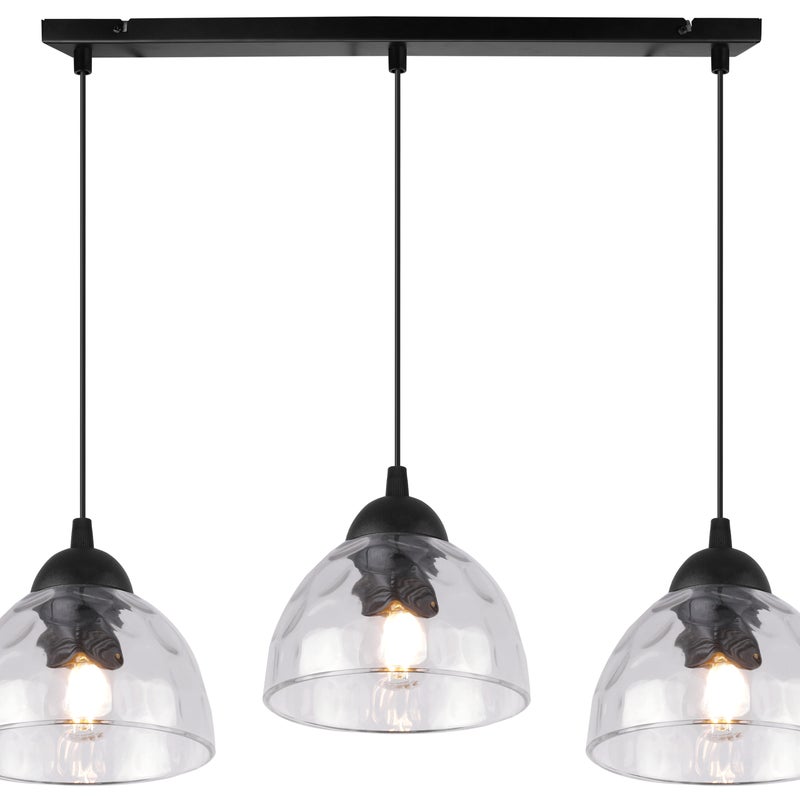 Lampa sufitowa wisząca Venice modern 3xE27 klosz półokrągły transparentny Light Home LH