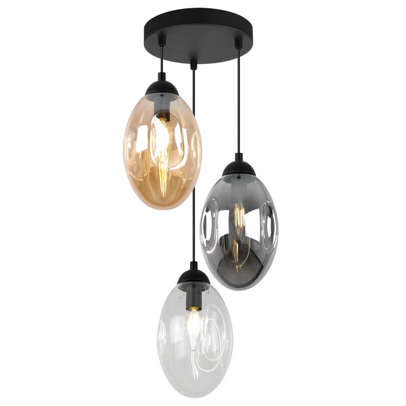 Lampa sufitowa wisząca modern Vigo 3xE27 klosz owalny wielokolorowy Light Home LH