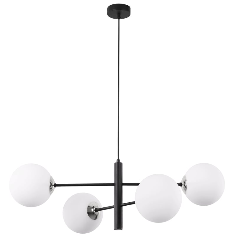 Lampa sufitowa wisząca VICENZA modern 4xE14 klosz okrągły srebrny/biały Light Home LH