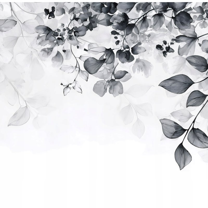 FOTOTAPETA LIŚCIE WISZĄCE CZARNO BIAŁY NA ŚCIANĘ SYPIALNIA SALON 300x210