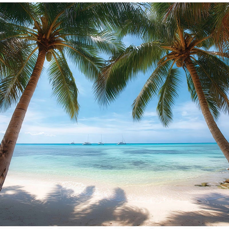 FOTOTAPETA PLAŻA 3D PALMY MORZE NATURA NA ŚCIANĘ SYPIALNIA SALON 400x280