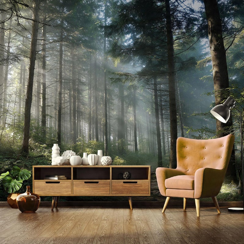 FOTOTAPETA LAS 3D DRZEWA NATURA KRAJOBRAZ NA ŚCIANĘ SYPIALNIA SALON 250x175