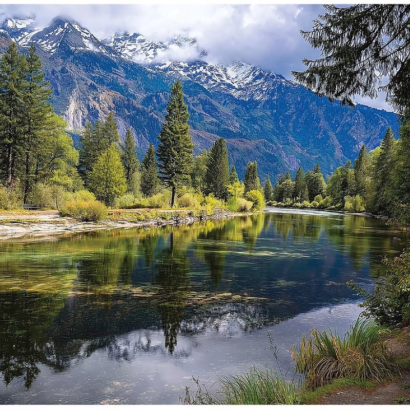 FOTOTAPETA KRAJOBRAZ RZEKA GÓRY 3D PEJZAŻ NA ŚCIANĘ SYPIALNIA SALON 350x250
