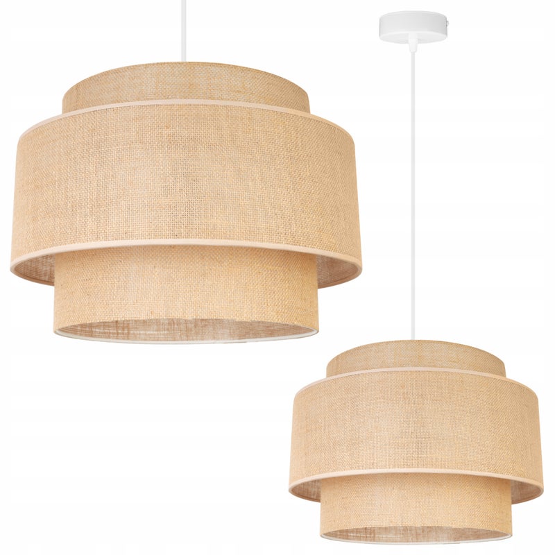 Lampa sufitowa wisząca Boho loft 1xE27 abażur juta 40cm beżowy/biały Light Home LH