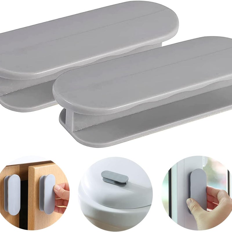 Zestaw 2 szarych klamek do drzwi balkonowych, klamki do drzwi, klamki samoprzylepne, klamki do drzwi, klamki do drzwi balkonowych, zewnętrzne, uchwyt