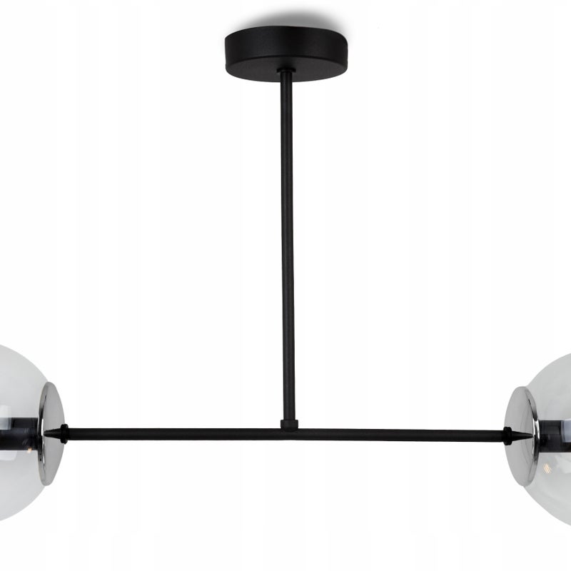 Lampa sufitowa wisząca LED modern 2xE14 klosz okrągły czarny/transparentny Light Home LH