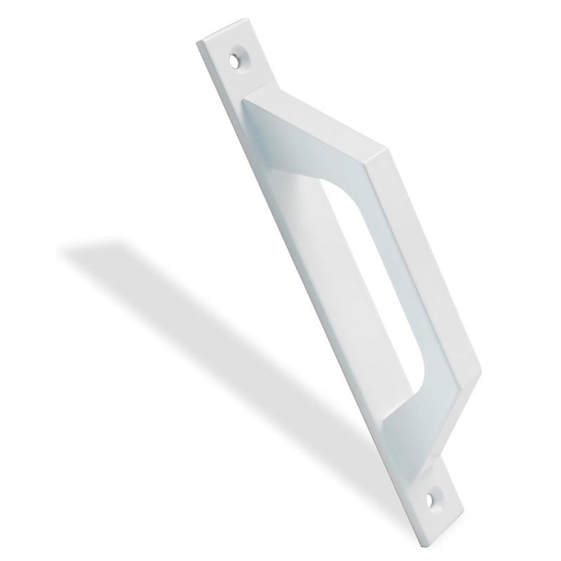 Prosta aluminiowa klamka w kolorze białym do drzwi przesuwnych lub uchylnych - 198 x 25 x 40 mm Funkcjonalna i wygodna prosta klamka
