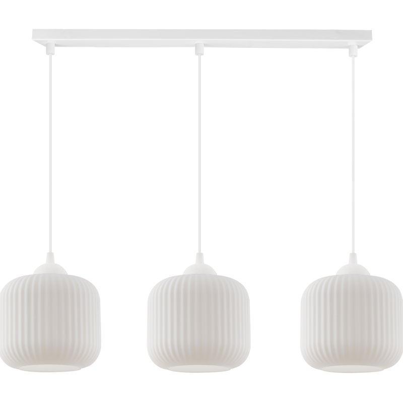 Lampa sufitowa wisząca Riffle loft 3xE27 klosz walec biały Light Home LH