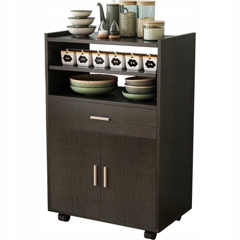 Szafka kuchenna nowoczesna mobilna na kółkach czarna