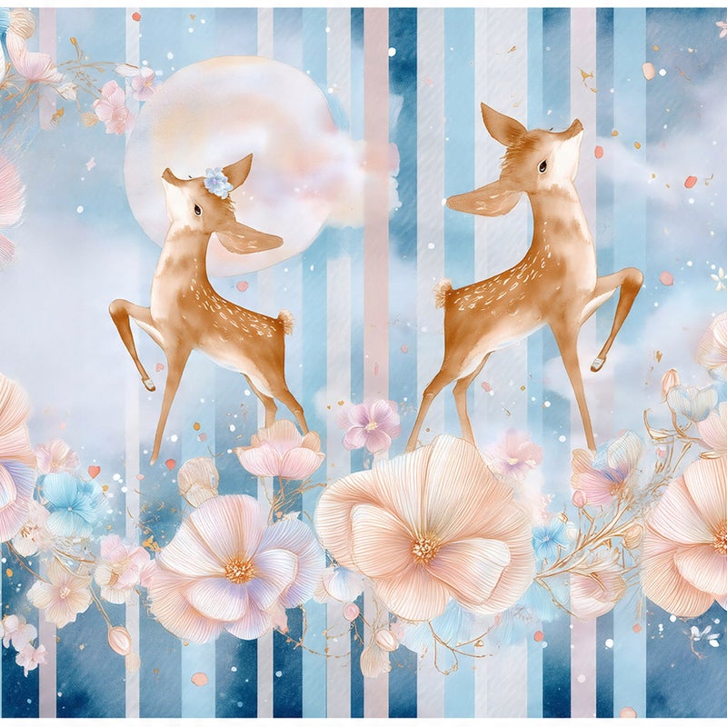 FOTOTAPETA DLA DZIEWCZYNKI SARNY KWIATY TAPETA DO POKOJU DZIECKA 250x175