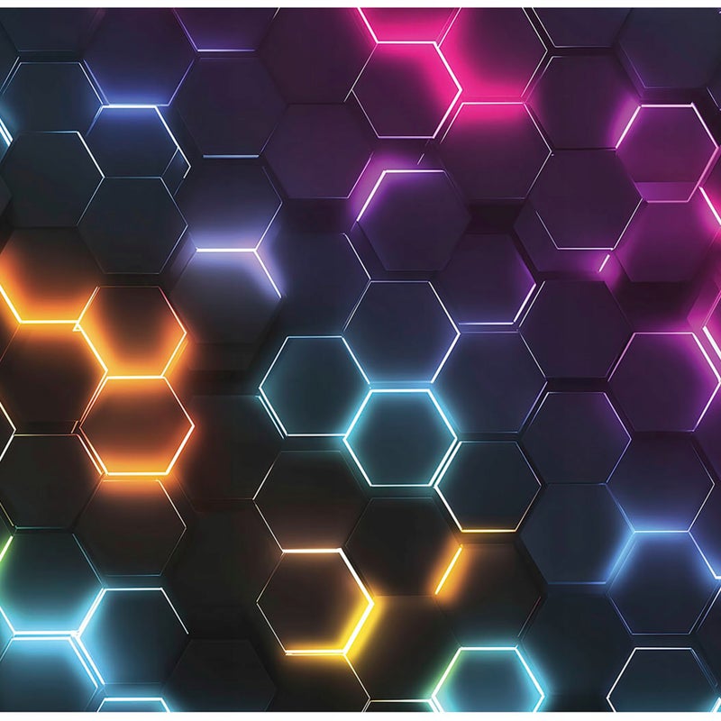 FOTOTAPETA DLA MŁODZIEŻY HEKSAGONY 3D GAMING TAPETA MŁODZIEŻOWA 300x210