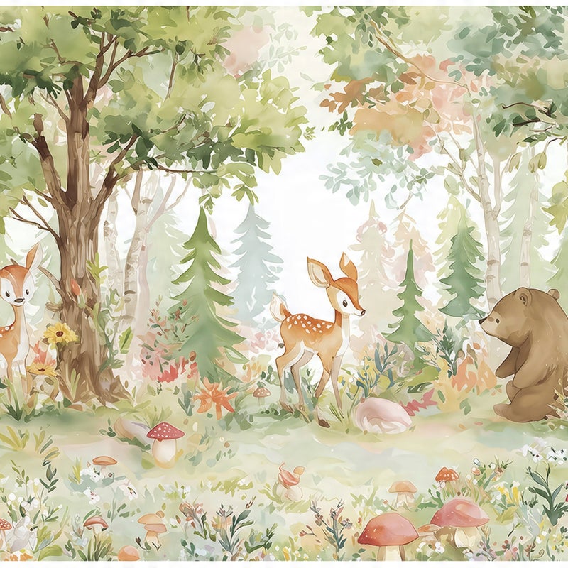 FOTOTAPETA DLA DZIECI LAS ZWIERZĘTA TAPETA DO POKOJU DZIECIĘCEGO 300x210