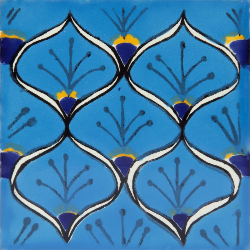 Meksykańskie płytki ceramiczne Juanma – 30 unikalnych dekoracyjnych płytek ściennych z motywami 10,5x10,5 cm do łazienki, prysznica, kuchni