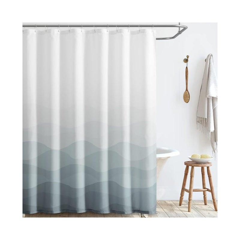 Zasłona prysznicowa, dekoracyjna wodoodporna zasłona prysznicowa do łazienki, 150 x 180 cm, gradient szary