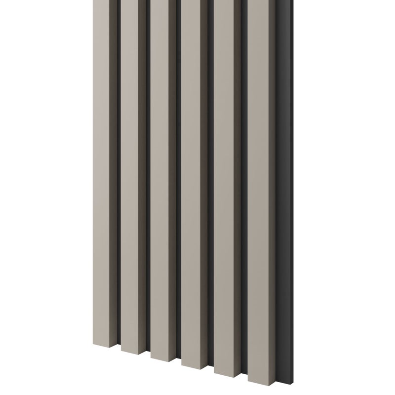 Lamele slim na czarnej płycie MDF LAMELE3D - Piaskowy Beż