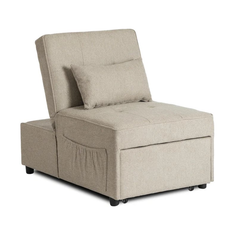 Amerykanka Fotel Rozkładany Leżanka Wypoczynkowy Do Salonu IBERIS Beżowy