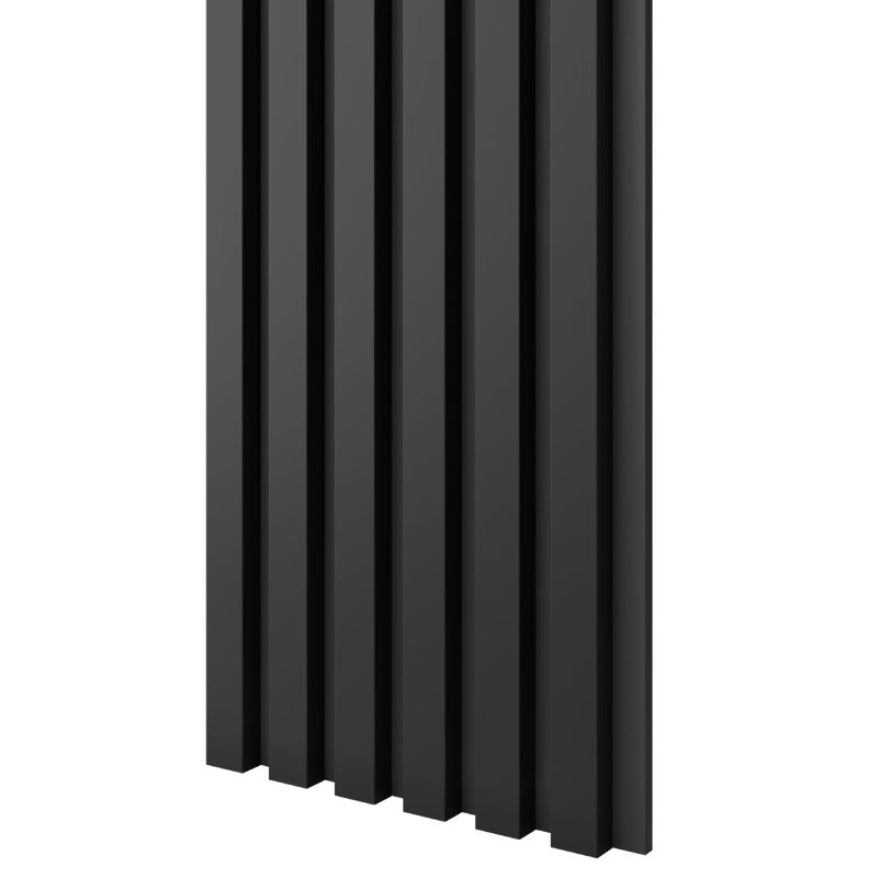 Lamele slim na czarnej płycie MDF LAMELE3D - Czarny Mat