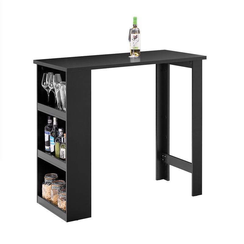 SoBuy Wysoki Stół Barowy Kuchenny do Jedzenia na Stojąco 112x57x106cm Czarny FWT17-II-SCH