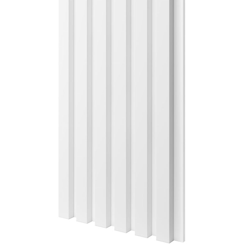 Lamele slim na białej płycie MDF LAMELE3D - Biały Mat