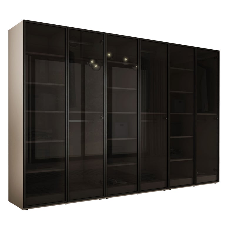 Szafa : Szara platyna / Szkło Antisol, 300 x 200 x 51 cm