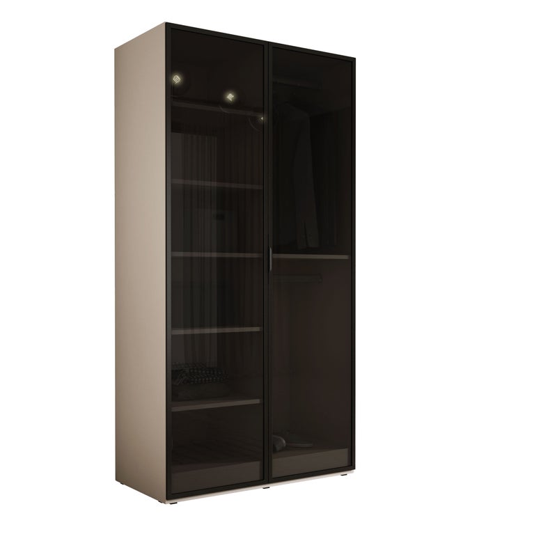 Szafa : Beż piaskowy / Szkło Antisol, 100 x 200 x 51 cm