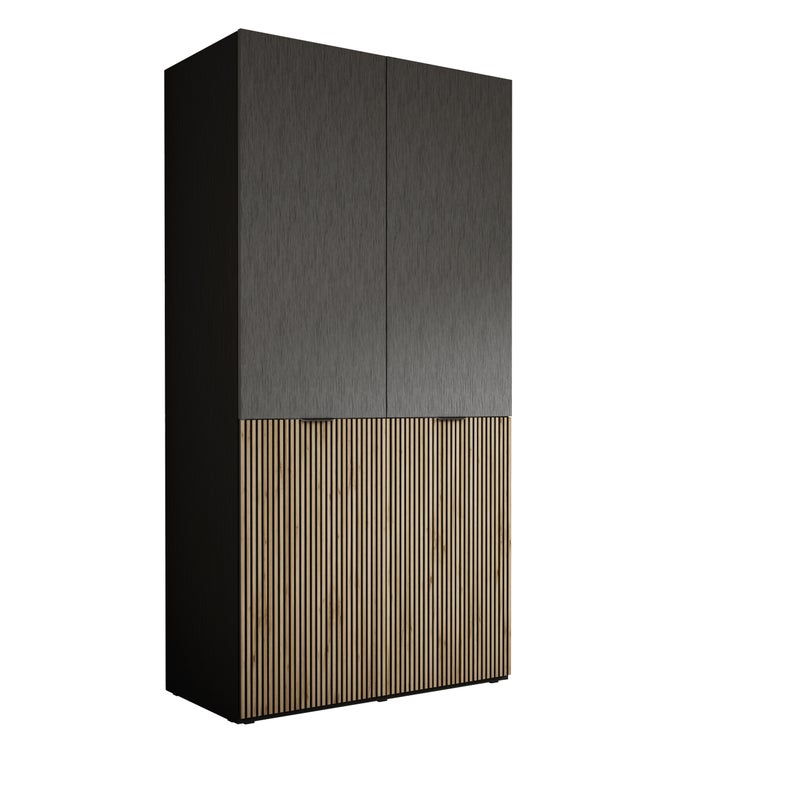Szafa : Czarny grafit / Dąb Wotan, 100 x 200 x 51 cm