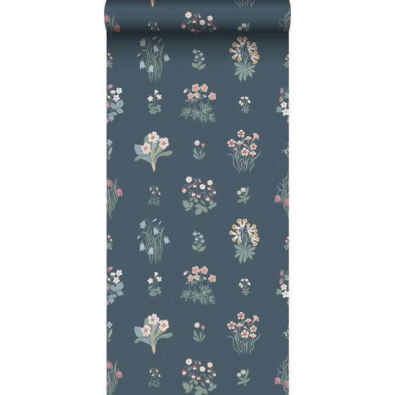 Tapeta kwiaty niebieskimIw wielu kolorach - 53 cm x 10.05 m - BORASTAPETER