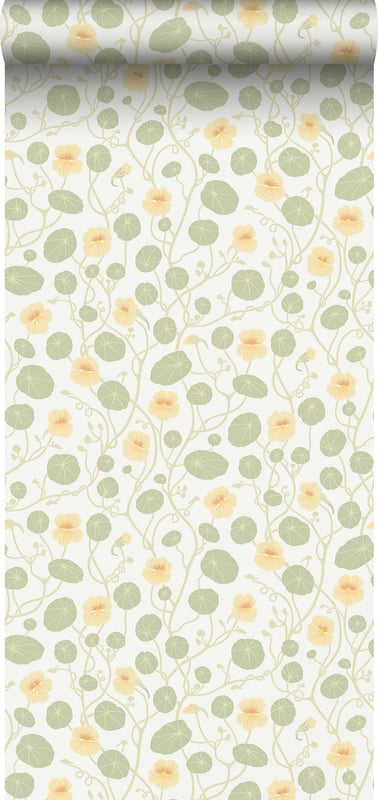 Tapeta kwiat lilii zielonymIżółtym - 53 cm x 10.05 m - BORASTAPETER