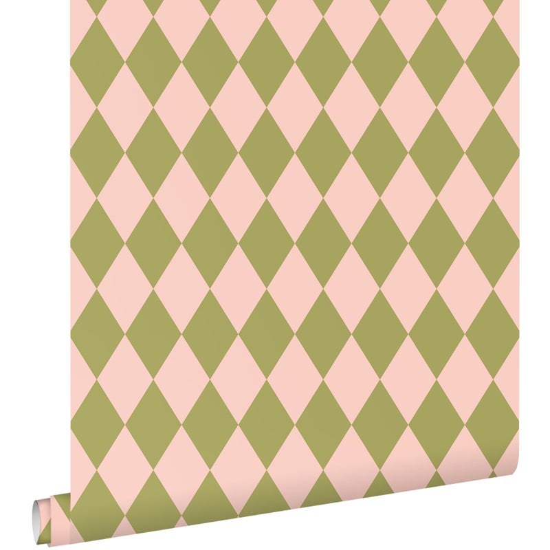 Tapeta diamenty zielonymIróżowym - 50 x 900 cm - ESTAHOME