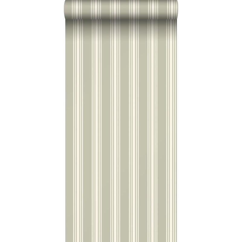 Tapeta paski szaro zielonym - 53 cm x 10.05 m - BORASTAPETER