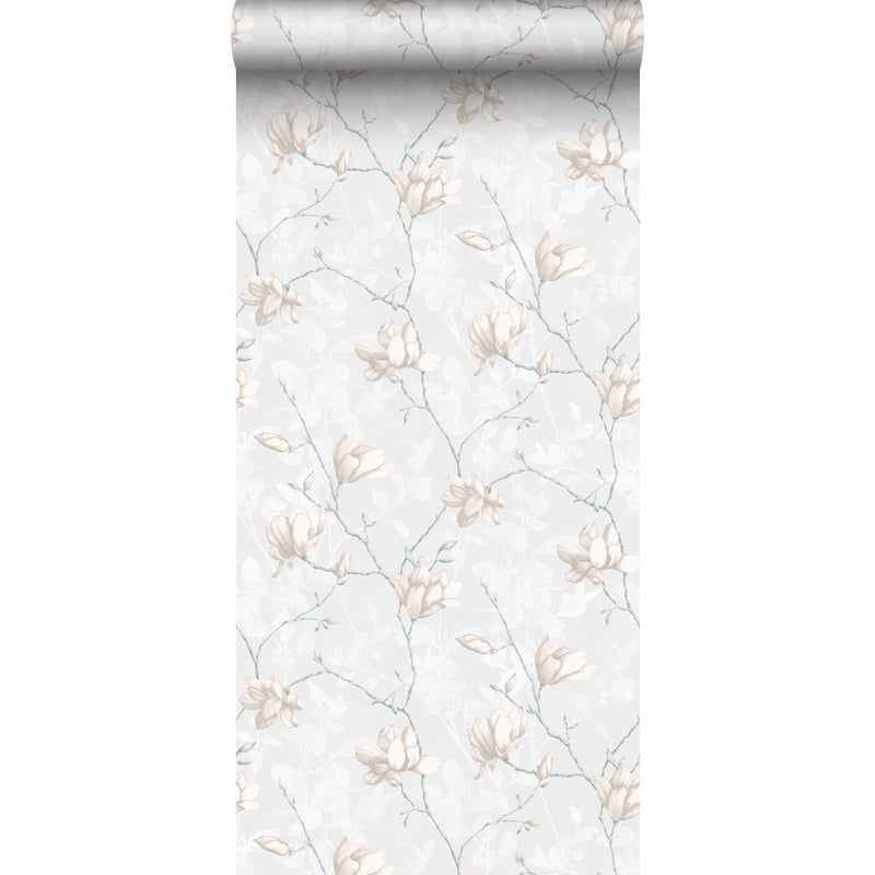 Tapeta kwiaty szarym - 53 cm x 10.05 m - BORASTAPETER