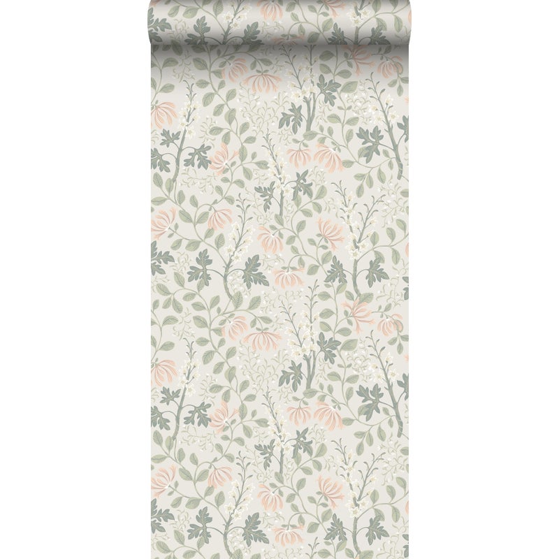 Tapeta kwiaty beżowym - 53 cm x 10.05 m - BORASTAPETER
