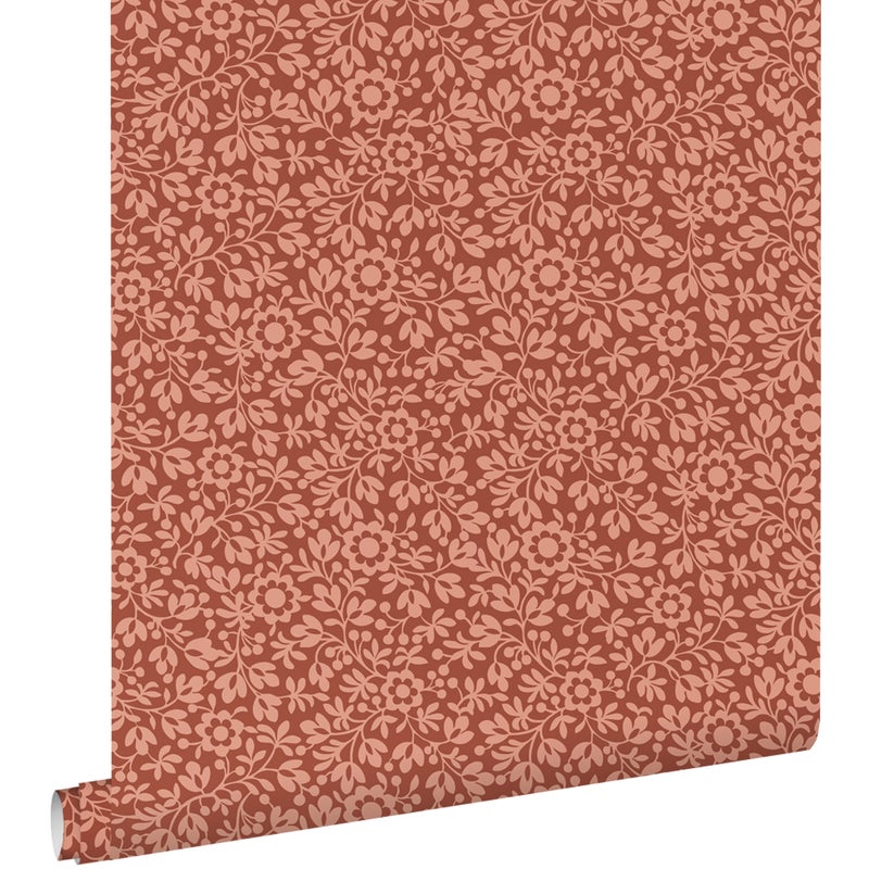 Tapeta kwiaty terakota - 50 x 900 cm - ESTAHOME