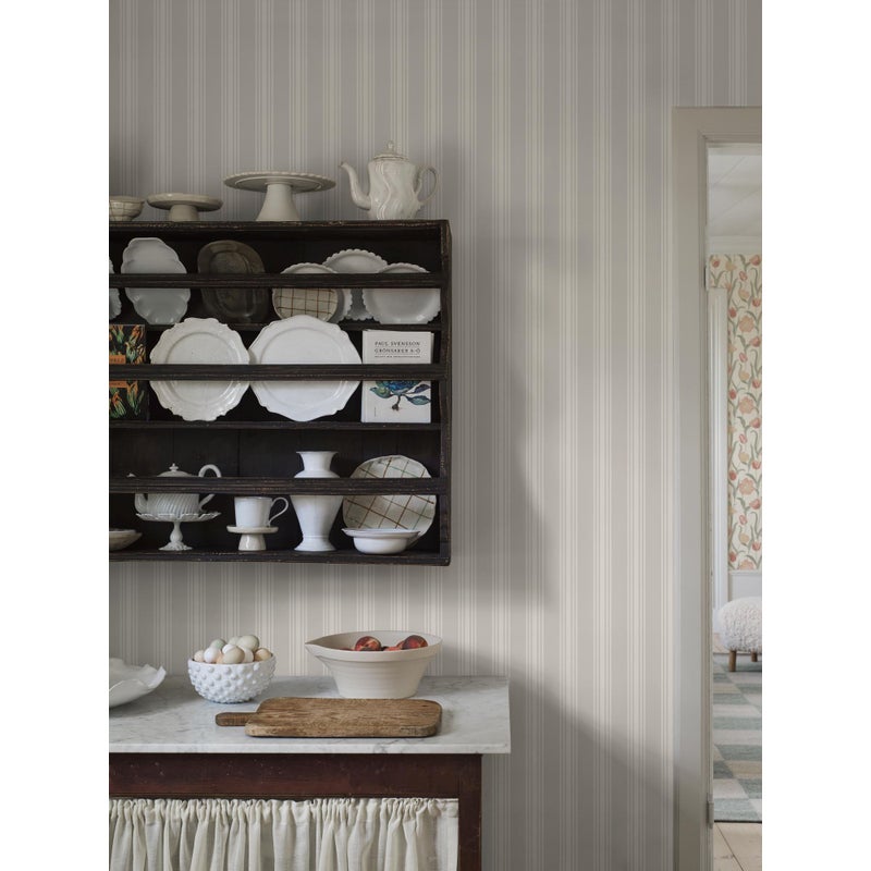 Tapeta paski beżowym - 53 cm x 10.05 m - BORASTAPETER