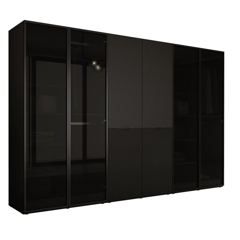 Szafa : Szkło Antisol / Czarny grafit / Szkło Antisol, 300 x 200 x 51 cm