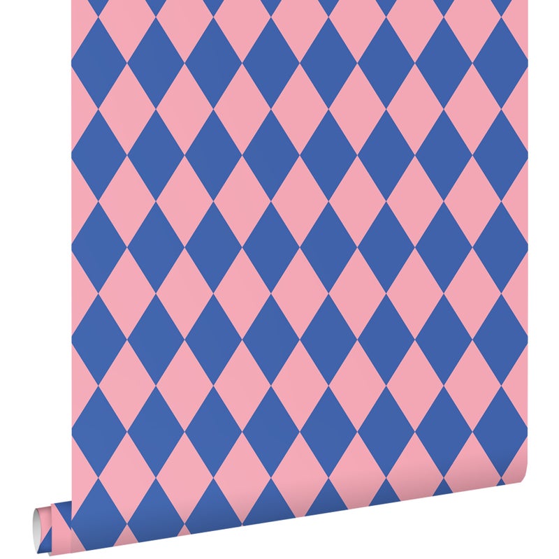 Tapeta diamenty niebieskimIróżowym - 50 x 900 cm - ESTAHOME