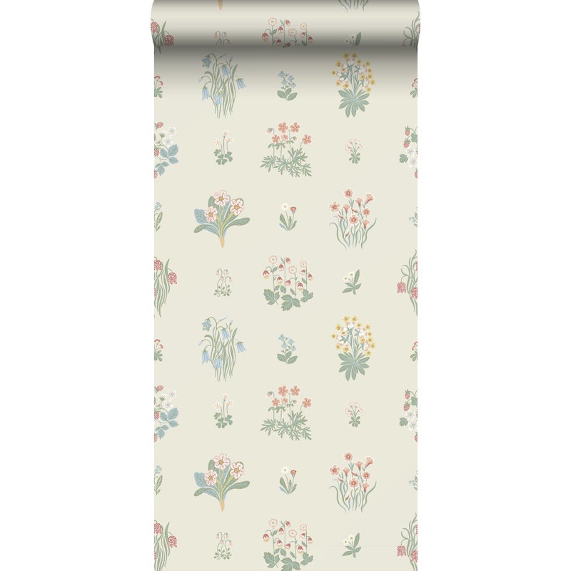 Tapeta kwiaty zielonymIw wielu kolorach - 53 cm x 10.05 m - BORASTAPETER