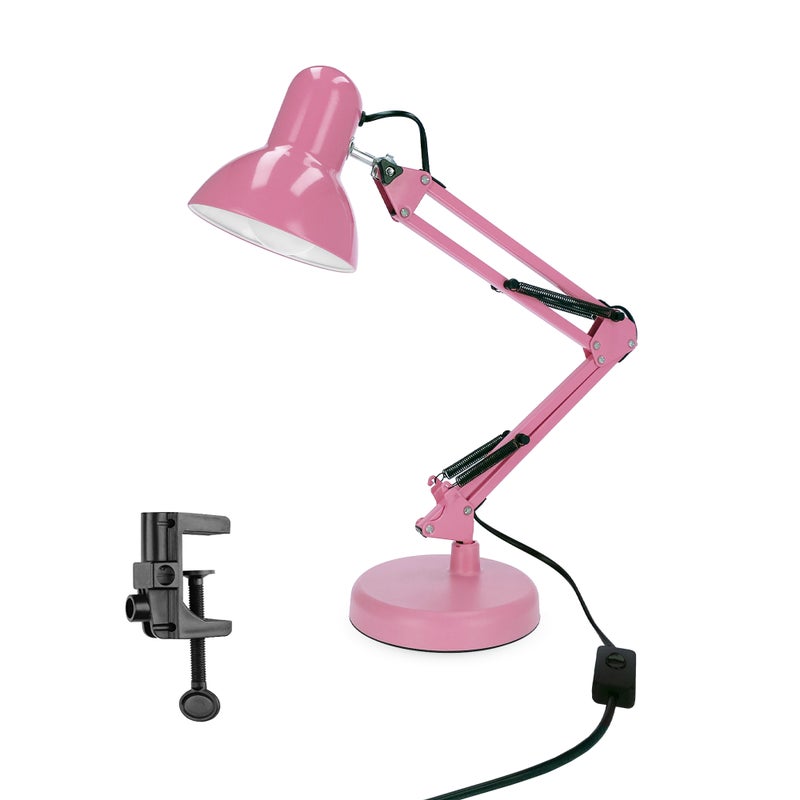 Lampka biurkowa różowa Pixi Pink E27 zestaw podstawa i klips lampka nocna dziecięca EDO777366 EDO SOLUTIONS